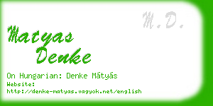 matyas denke business card